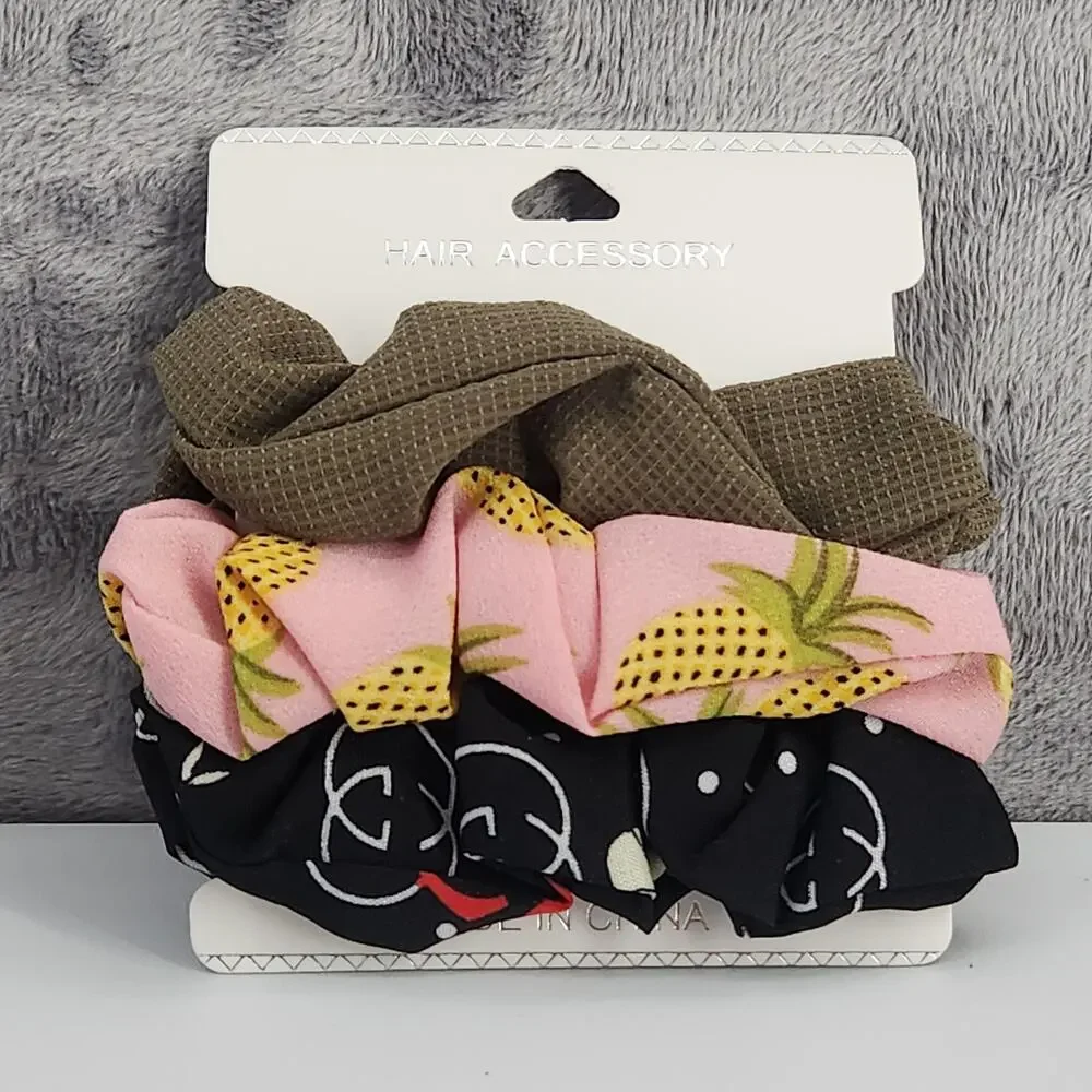 3 pc Scrunchy Set - Hair Accessories - Elastic bands for ponytails - Hair Ties
